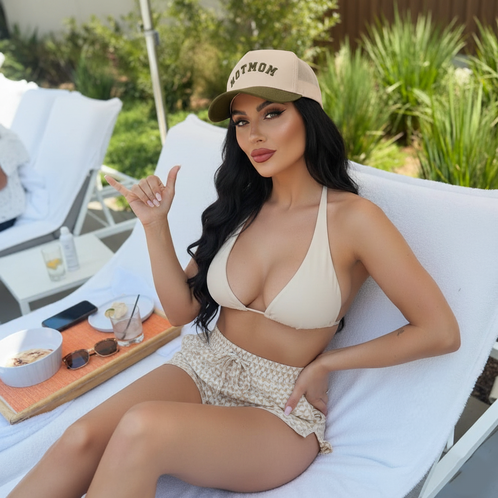 Hot Mom - Beige & Olive