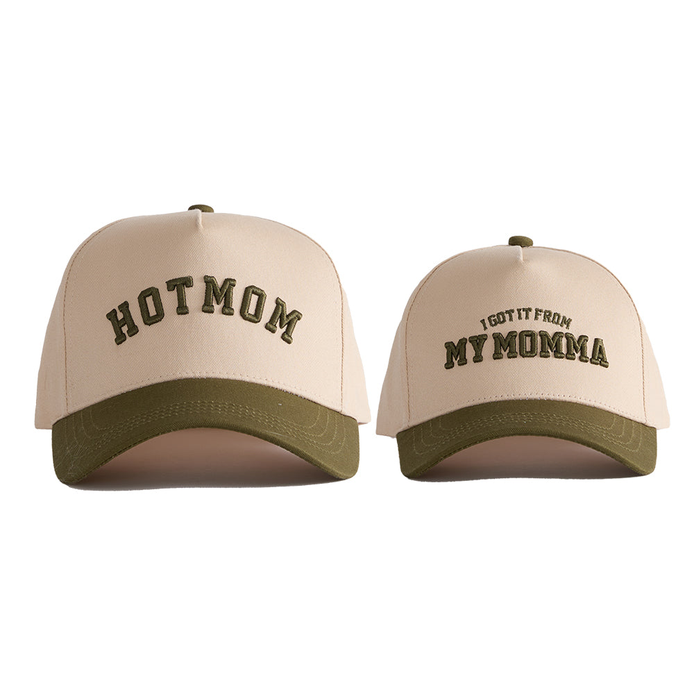 Hot Mom & I Got It From My Mamma -Beige & Olive